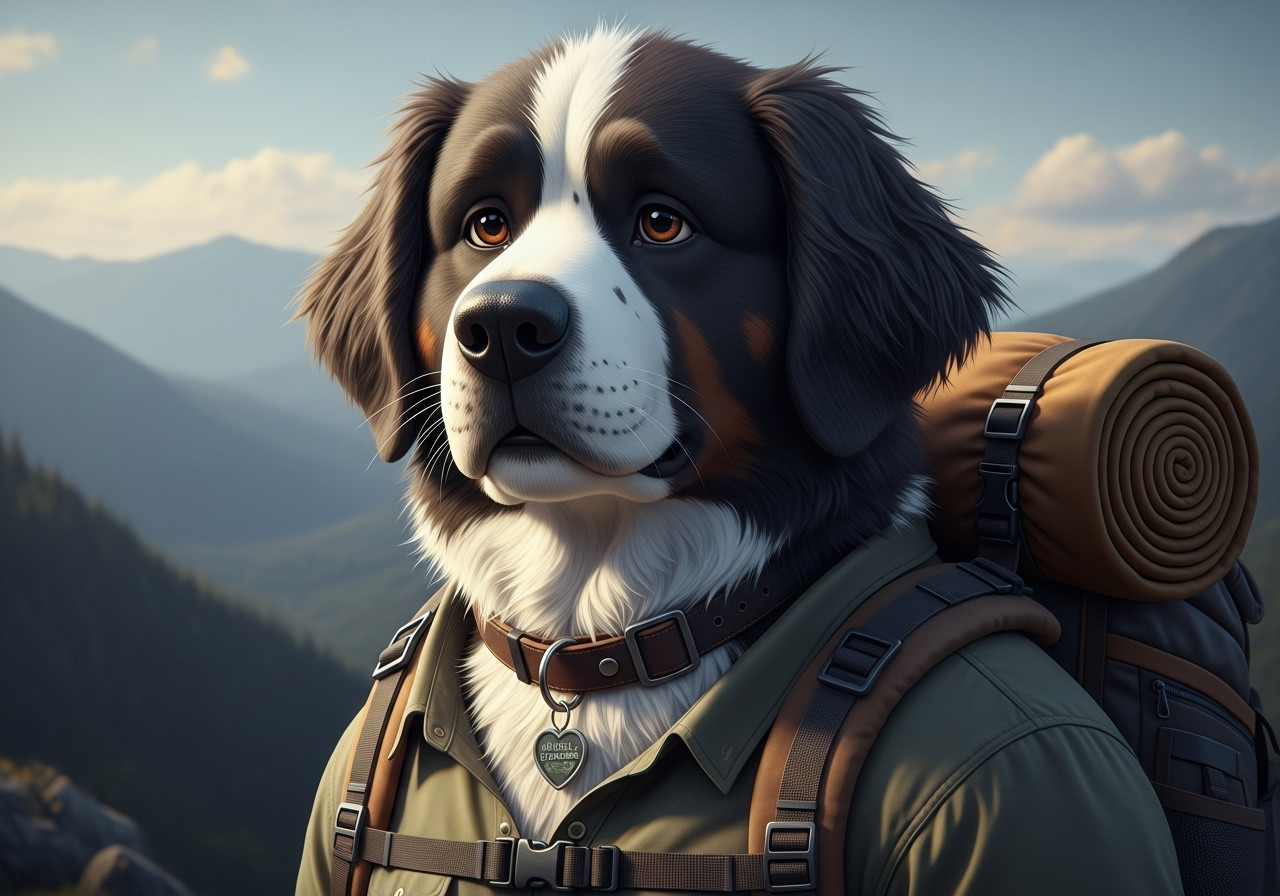 Computer Animated Newfoundland/St. Bernard-esque Dog